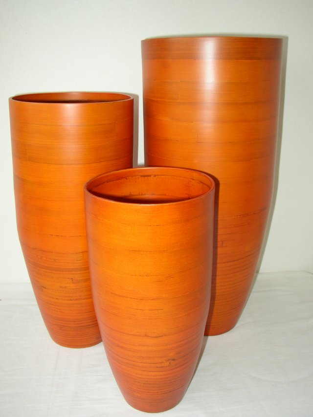 Bambusová váza klasik oranžová velikost XL