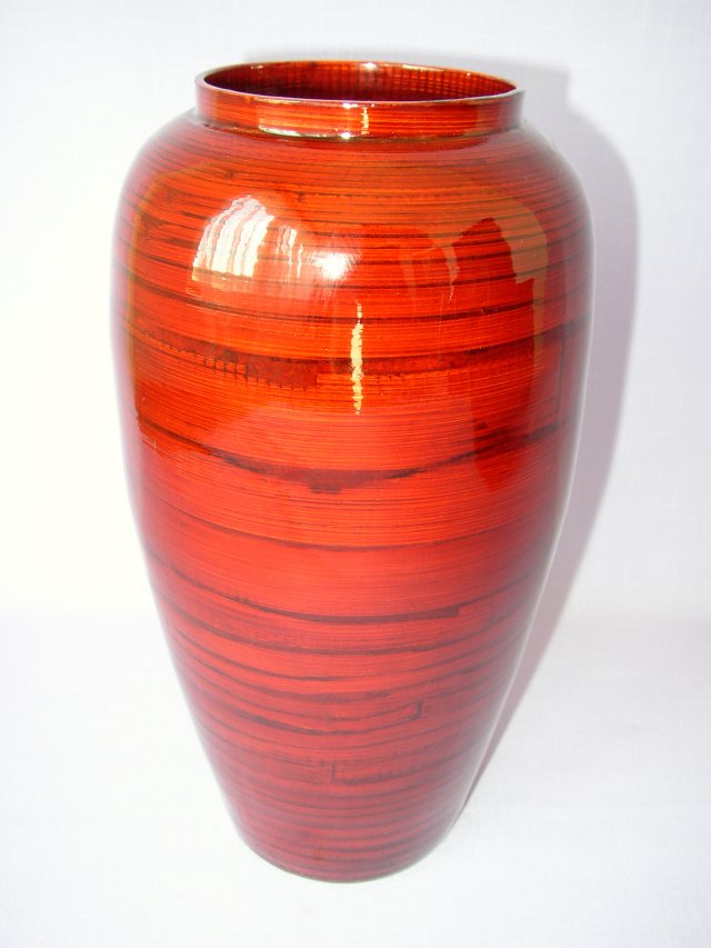 Bambusová váza antik červená