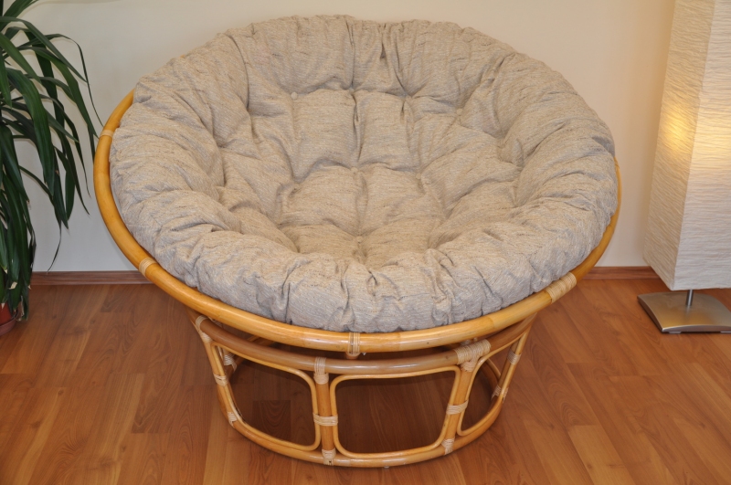 Ratanový papasan 130 cm medový - polstr Ebony