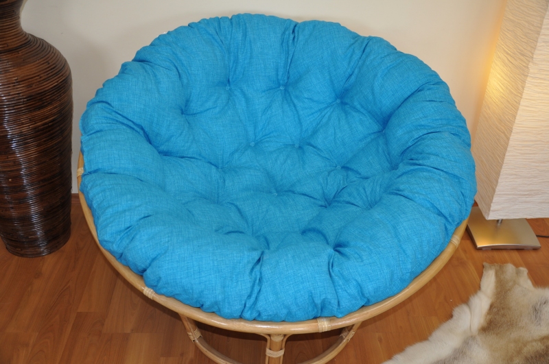 Polstr deluxe na křeslo papasan 110 cm - tyrkysový melír