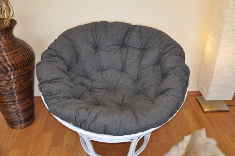 Polstr deluxe na křeslo papasan 110 cm - tmavě šedý melír