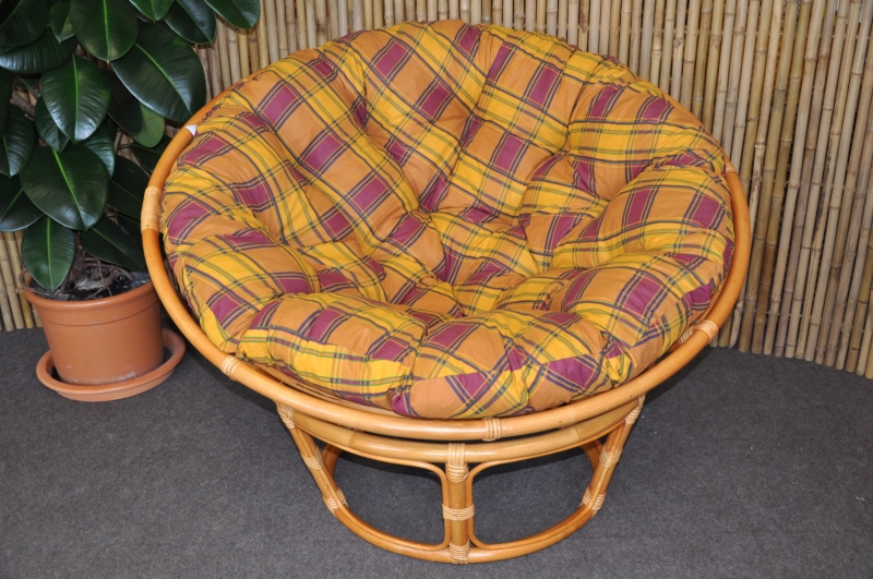 Ratanový papasan 110 cm medový okrový CZ