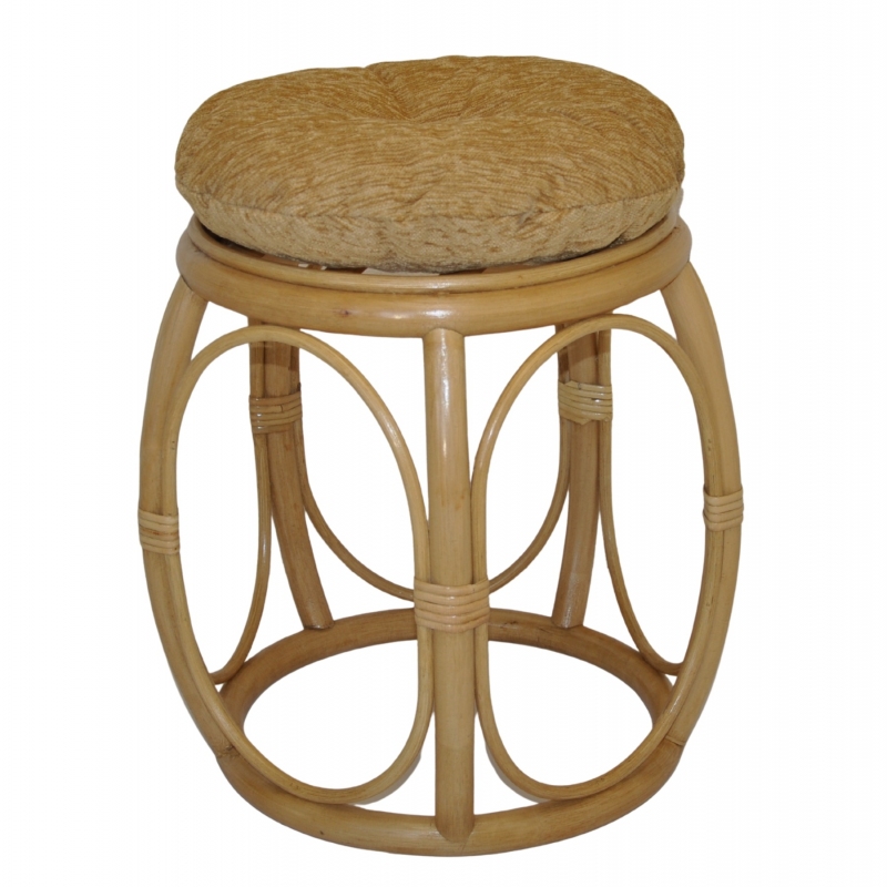 Ratanová taburetka široká medová polstr matylda béžový