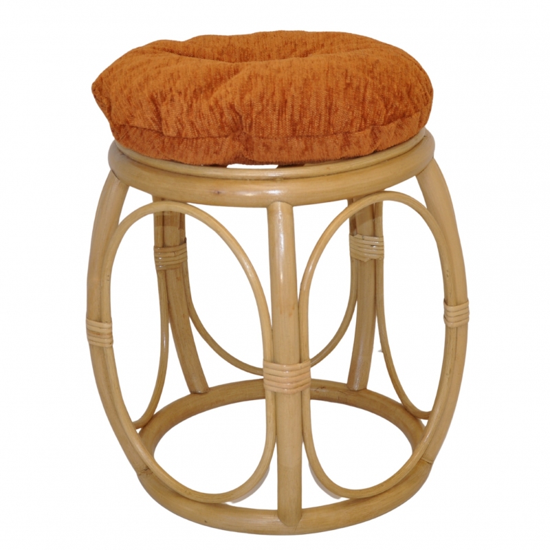 Ratanová taburetka široká medová polstr matylda světle hnědý