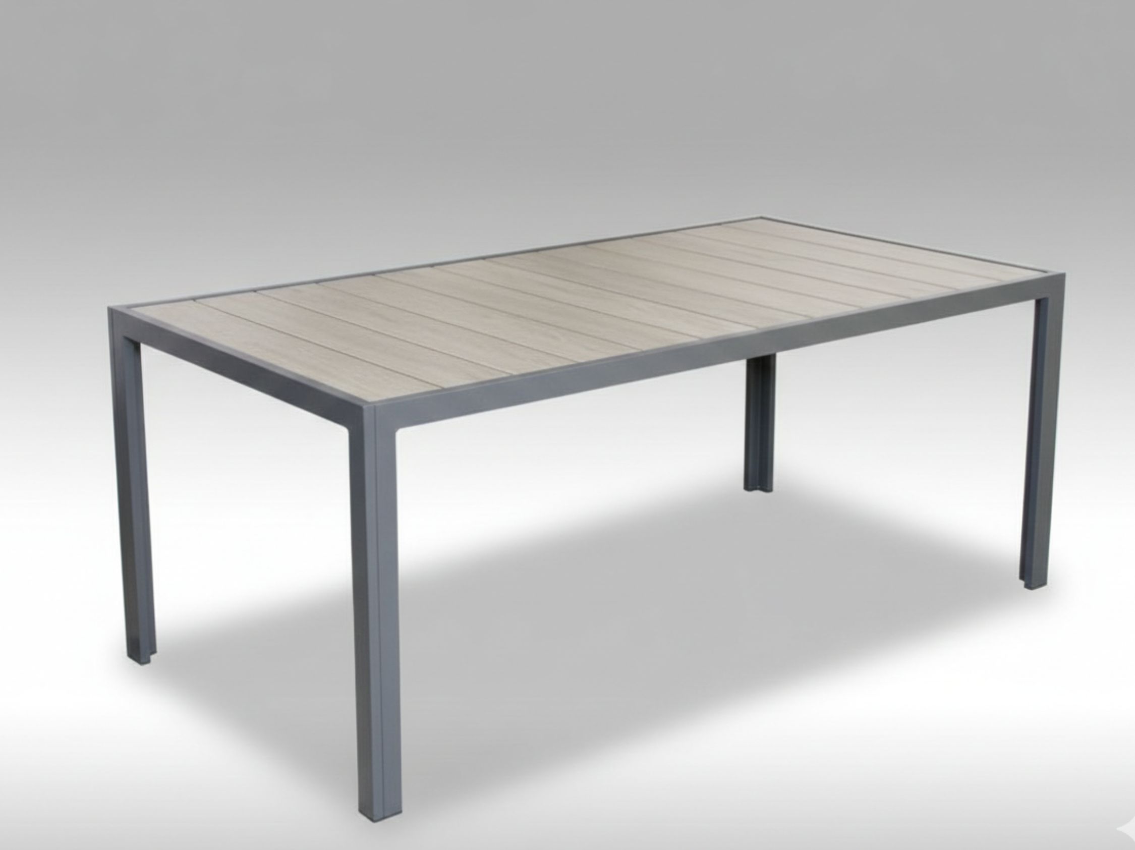 Hliníkový zahradní stůl Bergamo keramika 217cm x 95cm, šedý, pro 8 osob